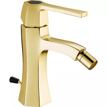 CISAL Cherie Смеситель однорычажный для биде на 1 отверстие с донным клапаном, цвет золото/черный матовый