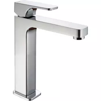 CISAL Cubic Смеситель однорычажный для раковины на 1 отверстие,высокий h150 мм,без донного клапана, цвет хром