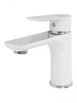 Cмеситель для раковины Hansberge NORDIC H1099W Белый хром