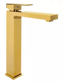 Cмеситель для раковины Высокие Hansberge H2070GO Золото