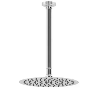 CZR-B-TDDQ-30/30-NOP Верхний душ квадратный, 30x30 см, с потолочным кронштейном 30 см, нержавеющая сталь, Чёрный матовый