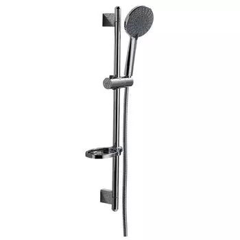 D152CP-2A-RUS Душевой комплект:штанга 22*750 мм,шланг 1,5 м,лейка диам.105 мм, мыльница (199291)