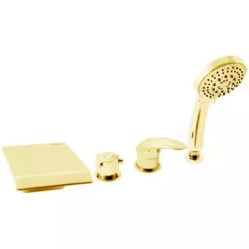 D473.5PZ DUNAJ смеситель каскадный на 4 отверстия, ЦВЕТ ЗОЛОТО