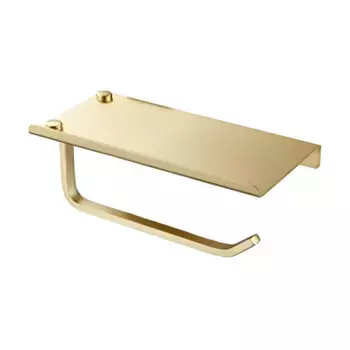 Держатель для туалетной бумаги с полочкой Haiba HB330-5, матовое золото