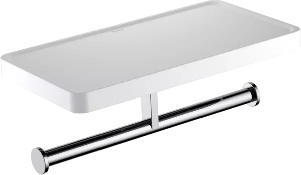 Держатель туалетной бумаги AQUATEK Европа AQ4919CR двойной, с полкой для телефона, хром