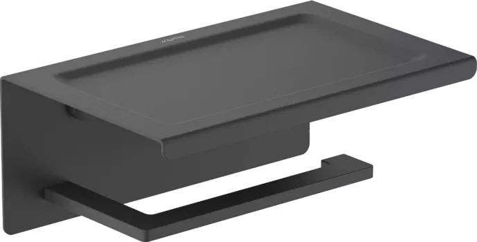 Держатель туалетной бумаги AQUATEK Либра AQ4309MB с полкой для телефона, матовый черный