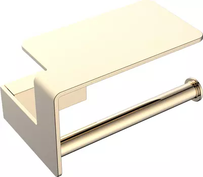 Держатель туалетной бумаги Boheme Q с полкой золото глянцевый