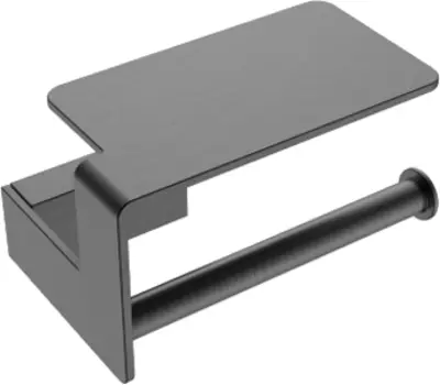 Держатель туалетной бумаги Boheme Q с полкой темный хром матовый