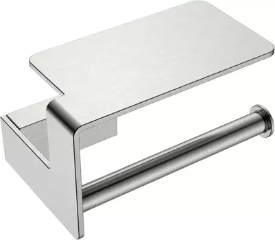 Держатель туалетной бумаги Boheme Q с полкой сталь матовый
