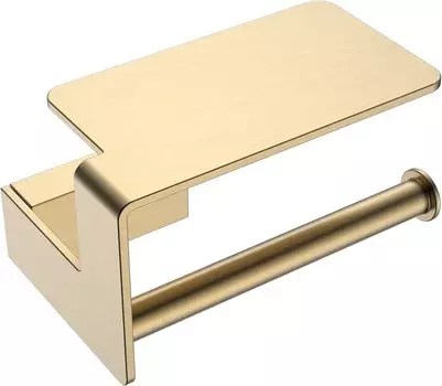 Держатель туалетной бумаги Boheme Q с полкой золото матовый