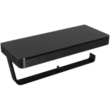 Держатель туалетной бумаги двойной Lemark Glass Line черный матовый