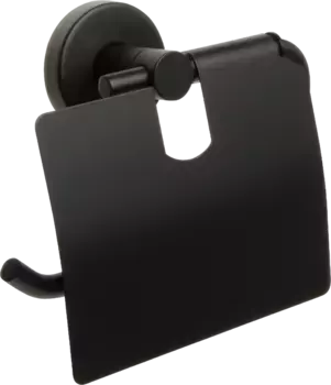 Держатель туалетной бумаги с крышкой Fixsen Comfort Black черный матовый