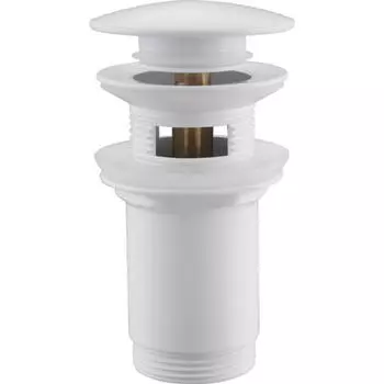 Донный клапан Abber AF0010W белый, с переливом