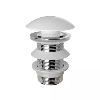 Донный клапан для раковины Aqueduto Ralo RAL0110 push-open, белый глянцевый