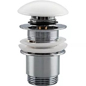 Донный клапан Frap хром белый