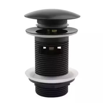 Донный клапан Laguraty нажимной Click-Clack с переливом черный матовый