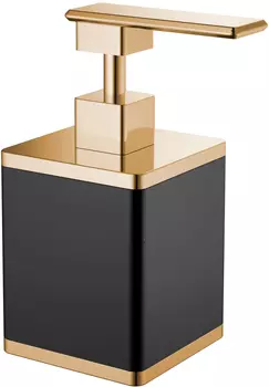 Дозатор для жидкого мыла Boheme черный с золотом