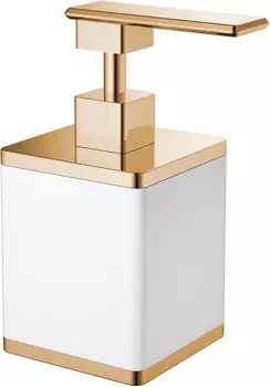 Дозатор для жидкого мыла Boheme белый с золотом