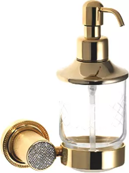 Дозатор для жидкого мыла Boheme Royal Cristal золотой с прозрачными кристаллами Preciosa
