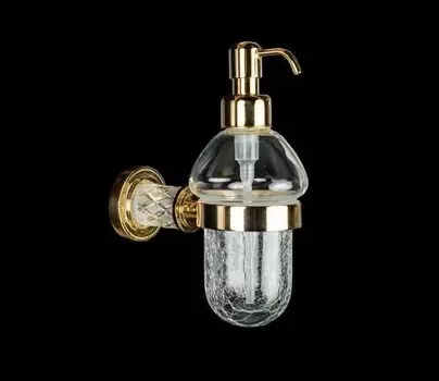 Дозатор для жидкого мыла Boheme Murano crystal золотой глянцевый