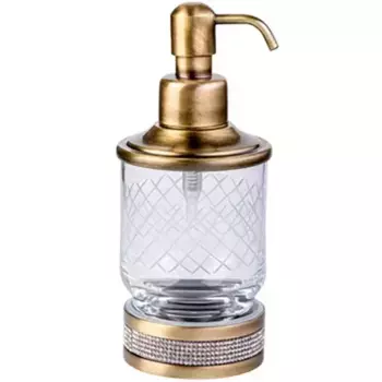 Дозатор для жидкого мыла настольный Boheme Royal Cristal бронза с кристаллами Preciosa