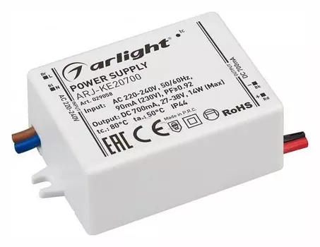 Драйвер Arlight ARJ-KE20700 27-38V 14W IP44 0,7A 029058