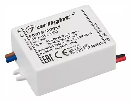 Драйвер Arlight ARJ-KE42300 30-42V 13W IP44 0,3A 027593