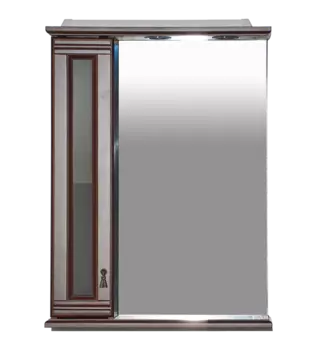 Дублин - 60 Зеркало со шкафчиком, лев., орех/стекло