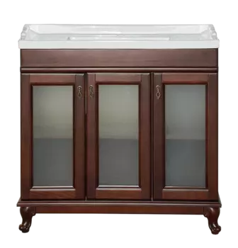 Дублин - 80 Тумба прямая, орех/стекло