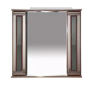 Дублин - 80 Зеркало с 2-мя шкафчиками, орех/стекло