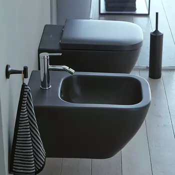 DURAVIT (Happy D.2) Биде подвесное 355 x 540 мм, цвет антрацит матовый