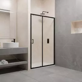 Душевая дверь RGW Passage PA-14B 140х195 профиль черный стекло прозрачное