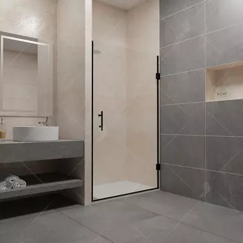 Душевая дверь 60*195 RGW PA-06 B Чёрный/Прозрачное/6 мм (Easy)