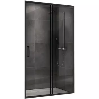 Душевая дверь в нишу Abber Schwarzer Diamant AG30140B5 140 см, профиль черный, стекло прозрачное
