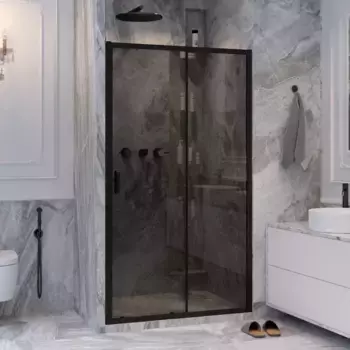 Душевая дверь Ambassador Forsa 100 черная стекло тонированное