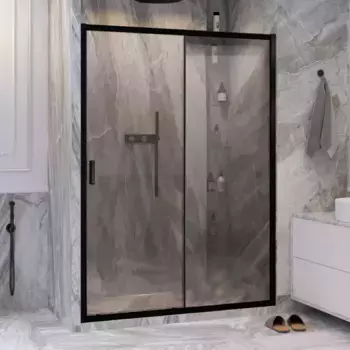 Душевая дверь Ambassador Forsa 130 черная стекло прозрачное