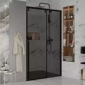 Душевая дверь Ambassador Intense 130 черная стекло тонированное