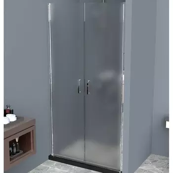 Душевая дверь BelBagno Uno 90х185 профиль хром стекло рифленое