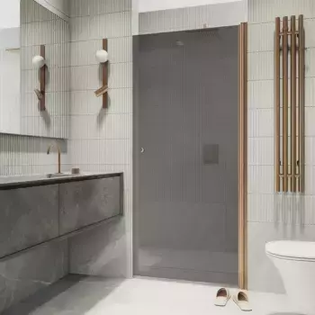 Душевая дверь MaybahGlass 198х60 профиль бронзовый, стекло графит