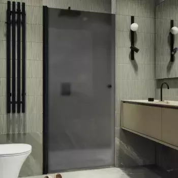 Душевая дверь в нишу Maybahglass MGD-807-6 80 см, профиль черный, стекло графит матовое