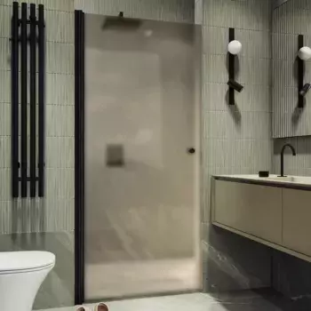 Душевая дверь в нишу Maybahglass MGD-805-6 80 см, профиль черный, стекло бронза матовое