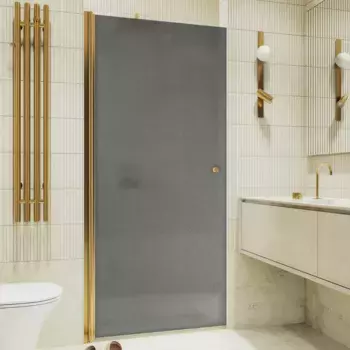 Душевая дверь MaybahGlass 198х80 профиль золотой, стекло графит матовый