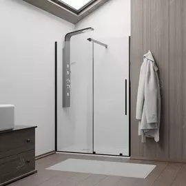 Душевая дверь RGW Tornado 150х195 профиль черный стекло прозрачное