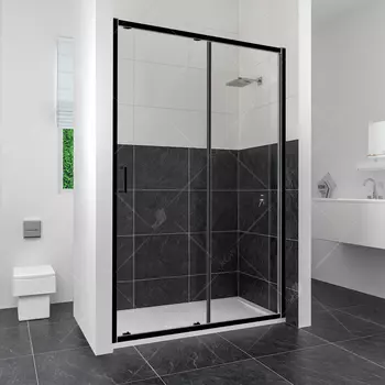 Душевая дверь RGW Classic 150х185 32091415-14 черная, стекло прозрачное