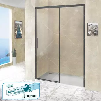 Душевая дверь в нишу RGW Leipzig Le-12 (97-101) x195 профиль черный, стекло прозрачное