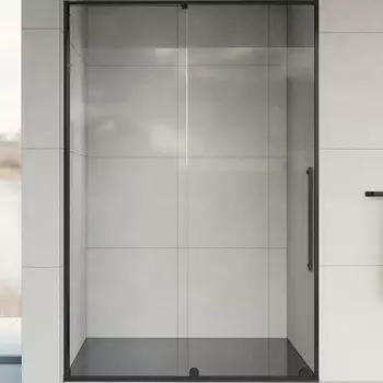 Душевая дверь Vincea Arno 120 черная стекло прозрачное