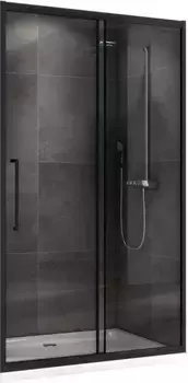 Душевая дверь в нишу Abber Schwarzer Diamant AG30130BH 130 см, профиль черный, стекло прозрачное
