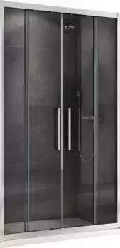 Душевая дверь в нишу Abber Schwarzer Diamant AG33140H 140 см, профиль хром, стекло прозрачное