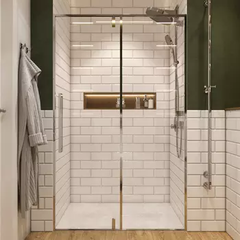 Душевая дверь в нишу AQUAme AQM7108-12 120 см, профиль хром, стекло прозрачное