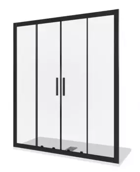 Душевая дверь в нишу Good Door Cofe 150х190 профиль черный стекло прозрачное